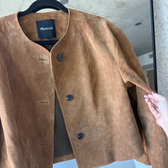 Madewell Suede Crop Cardigan Jacket - Picture 4 of 9